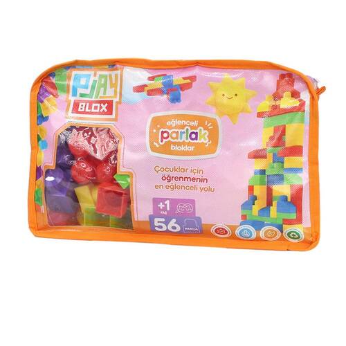 Play Blox Building Toys 56 Pieces Bright Colors Mega Block Set with Bag 2892 - 6