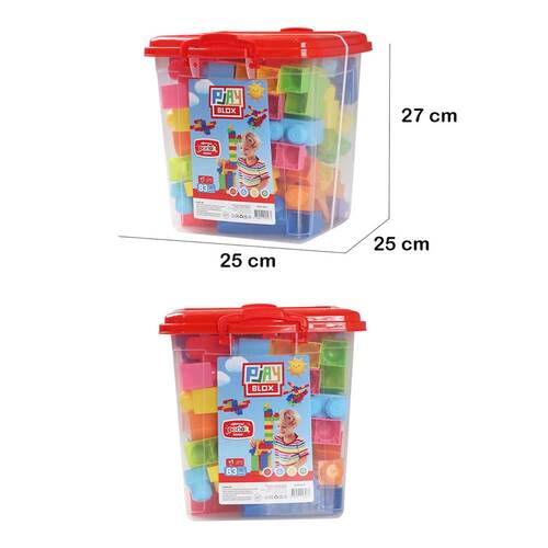 Play Blox Building Toys 83 Piece Bucket Bright Colors Mega Block Set 3073 - 2