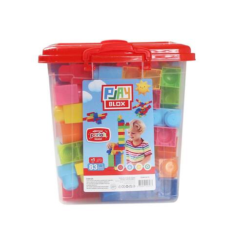 Play Blox Building Toys 83 Piece Bucket Bright Colors Mega Block Set 3073 - 3