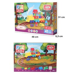 Play Blox Toy Train Set 41 Pieces Numbers and Alphabet Train Bright Colors Mega Block Set 2403 - 2