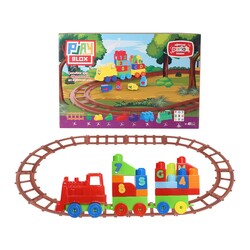 Play Blox Toy Train Set 41 Pieces Numbers and Alphabet Train Bright Colors Mega Block Set 2403 - 5