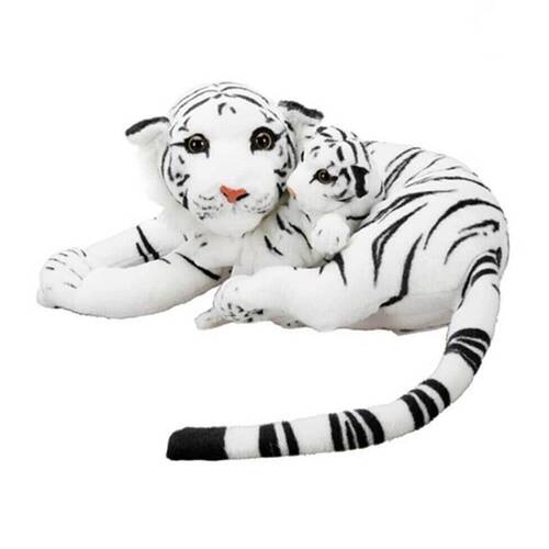 Plush Tiger Mother And Cub Lying On Side 60cm - 1