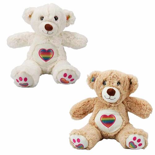 Rainbow Heart Plush Bear 30 cm. Price is for 1 piece - 1