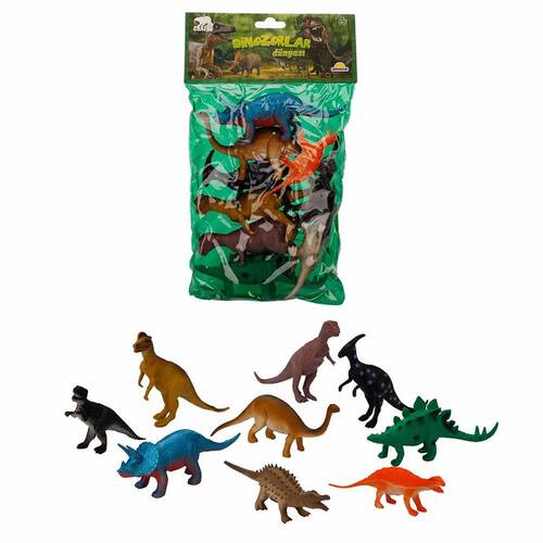 Set of 9 Dinosaur Figures 12-20 cm - 1