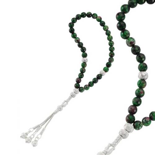 Silver Kazaz Tasseled Tourmaline Rosary - 1