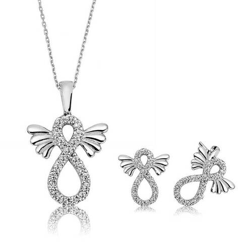 Silver Winged Infinity Women's Set - 1