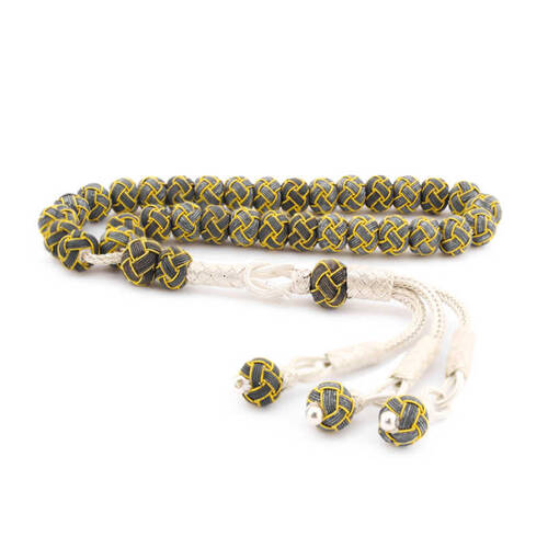 Silver Yellow Black Kazaziye Rosary - 1