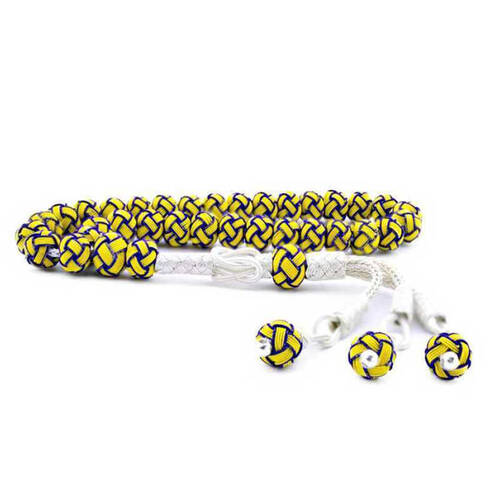 Silver Yellow Navy Blue Trabzon Kazaziye Rosary - 1