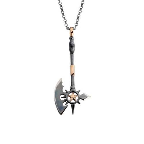 Single Sided Ax Men's Silver Necklace - 1