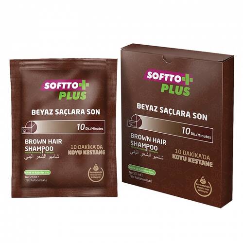 SOFTTO PLUS BROWN HAIR SHAMPOO 21 ML - 1