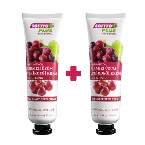 SOFTTO PLUS RED GRAPE SEED OIL HAND AND FACE CREAM 50 + 50 ML - 1