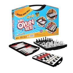 Toru 3 in 1 Game Set with Bag Chess-Checkers-Backgammon - 1