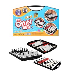 Toru 3 in 1 Game Set with Bag Chess-Checkers-Backgammon - 3