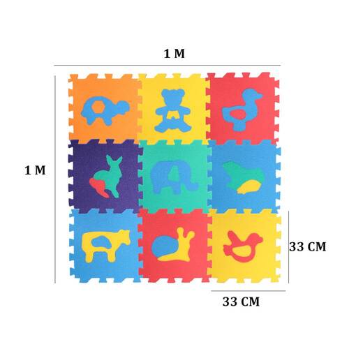تورو سجادة ارضية حيوانات 9 قطع 33×33 سم - 9