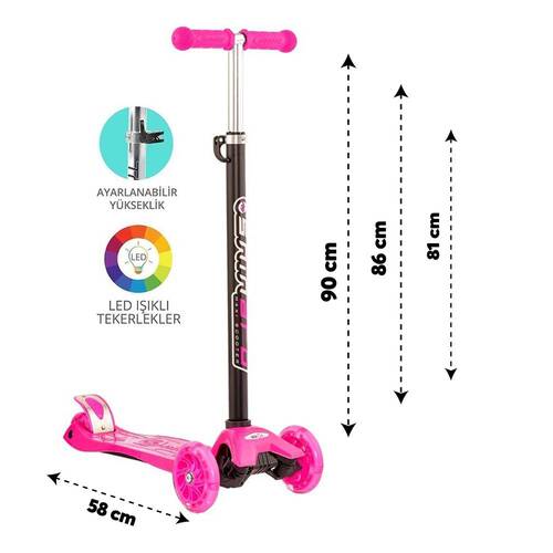 Torutoys Maxi Twist Lighted Scooter Pink - 3