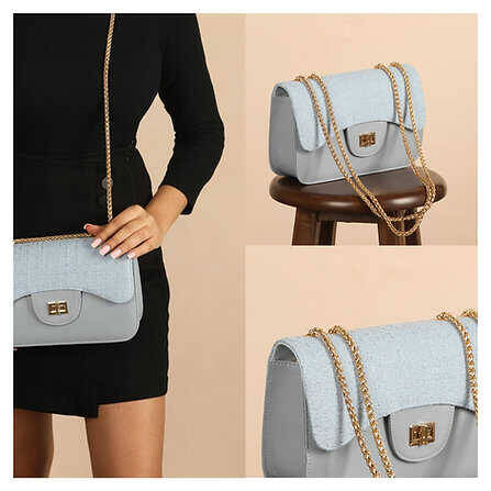 Trend Leather Chain Strap Shoulder Bag - 1