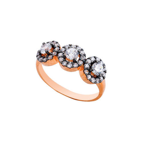 Tria Anturaj Diamond Mounted Silver Ring - 1