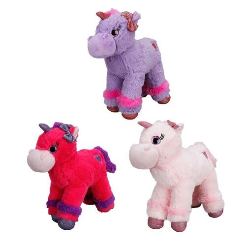 Unicorn Colorful Plush Horse 28 cm. Price is for 1 piece - 1