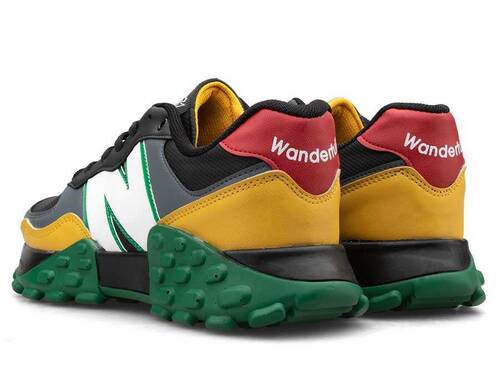 Wanderfull Men's Sneakers Skin 4196 - Black/Yellow/Red/Green - 3