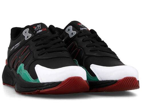 Wanderfull Men's Sneakers Skin 4223 - Black/White/Green/Red - 2