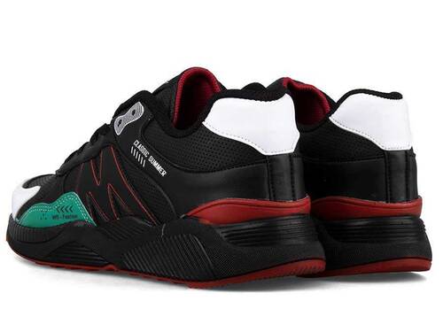 Wanderfull Men's Sneakers Skin 4223 - Black/White/Green/Red - 3