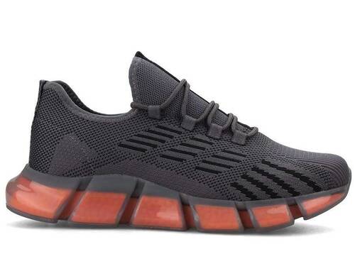 Wickers 2549 Men's Sneakers Knitwear - Smoke/Black/Orange - 1