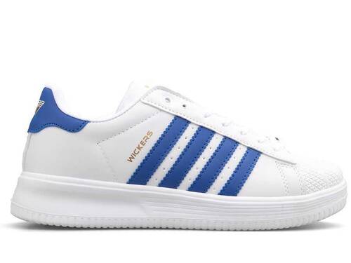 Wickers 2555 Men's Sneakers Leather - White/Sax/Blue - 1