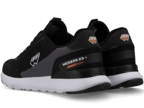 Wickers 2562 Men's Sneakers Knitwear - Black/Smoked/White/Orange - 3