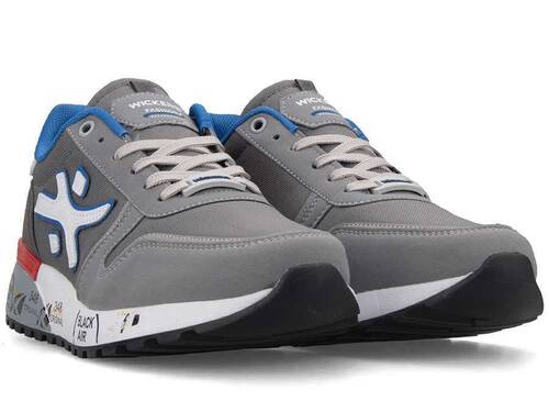 Wickers 2594 Men's Sneakers Water Repellent - Grey/Sax/Blue/White - 2