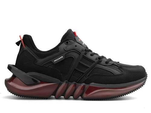 Wickers 2595 Men's Sneakers Leather - Black/Red - 1