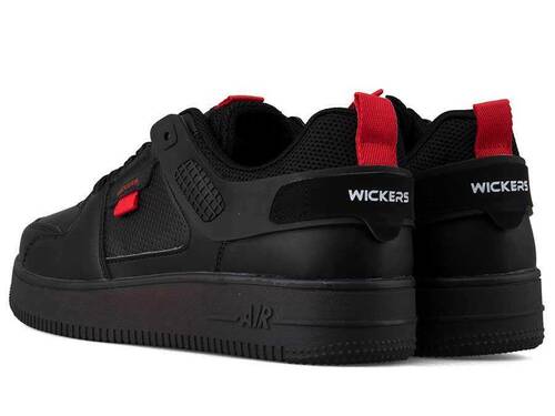 Wickers 2597 Men's Sneakers Leather - Black/Red - 3