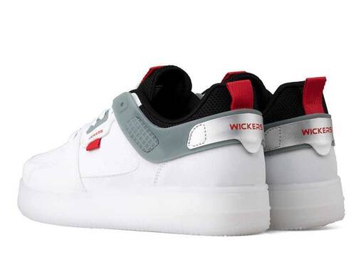 Wickers 2597 Men's Sneakers Leather - White/Black/Red - 3