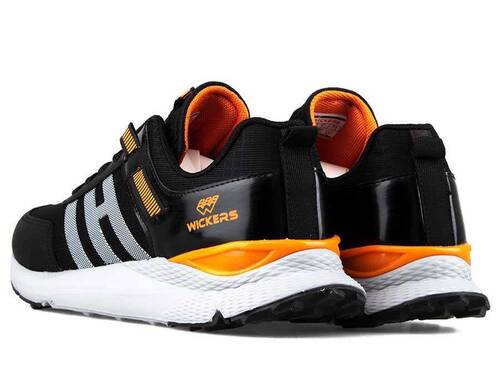 Wickers 2610 Men's Sneakers Leather - Black/Orange - 3