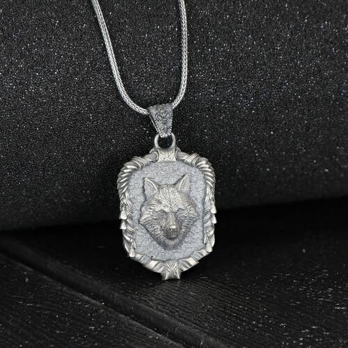 Wolf Model 925 Sterling Silver Men's Necklace - 2