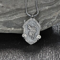 Wolf Model 925 Sterling Silver Men's Necklace - 1