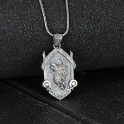 Wolf Model 925 Sterling Silver Men's Necklace - 2