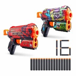 X-Shot Skins Flux Gun Shooting 2 Sponge Darts with 16 Bullets 21 cm - 4