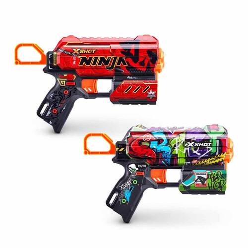 X-Shot Skins Flux Gun Shooting 2 Sponge Darts with 16 Bullets 21 cm - 2