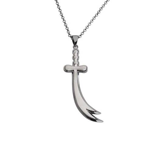 Zulfiqar Sword Men's Silver Necklace - 1